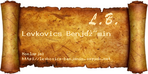 Levkovics Benjámin névjegykártya